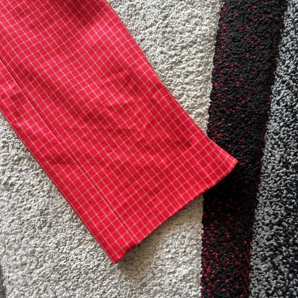 Anthropologie The Essential Slim Red Windowpane Trouser Pants - Picture 2 of 4